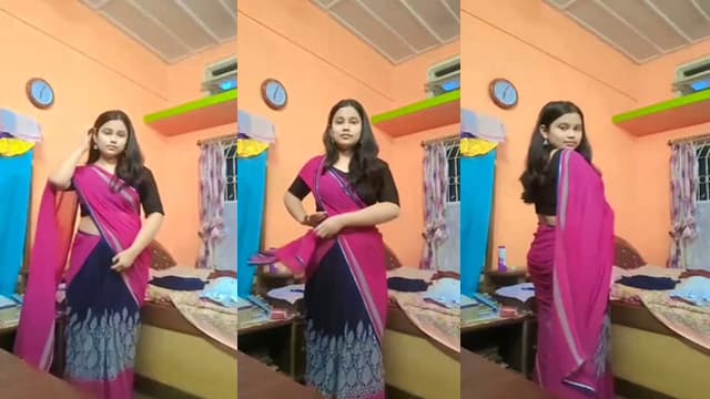 Shy Desi Girl Saree – Boobs Press Hard Viral